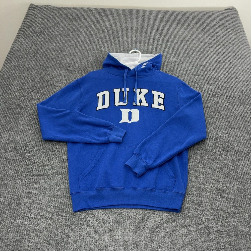 Duke Colosseum Hoodie Mens S Blue Cotton Blend Pullover Collegiate Sports Style